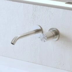 ALLUVION Juno Edelstahl Waschtisch-Einhebelmischer Unterputz 190, Ohne Grundkörper, Wassersparend