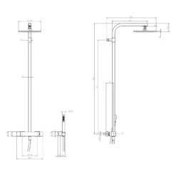 ALLUVION Mercur Duschsystem Aufputz Mit Thermostat, Kopfbrause 22 X 22 Cm Und Handbrauseset -Megabad Verkäufe alluvion badarmaturen mercur duschsystem aufputz mit 13497135