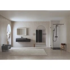 ALLUVION Mercur Duschsystem Aufputz Mit Thermostat, Kopfbrause 22 X 22 Cm Und Handbrauseset -Megabad Verkäufe alluvion badarmaturen mercur duschsystem aufputz mit 13497384