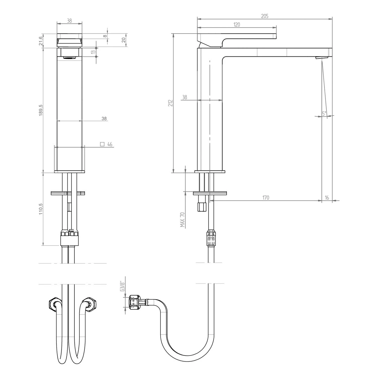 ALLUVION Mercur Waschtisch-Einhebelmischer XL Ohne Ablaufventil, Wassersparend 4 ALLUVION Mercur Waschtisch-Einhebelmischer XL Ohne Ablaufventil, Wassersparend – Bild 2