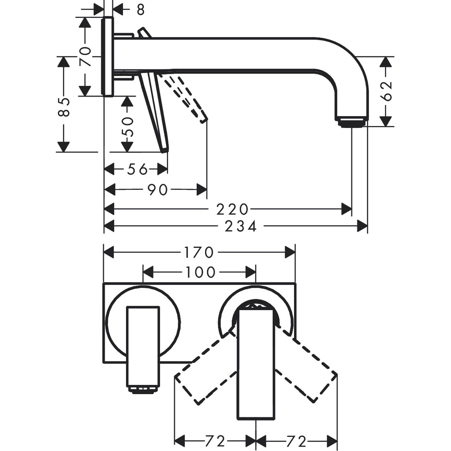 AXOR Citterio Einhebel-Waschtischmischer UP Mit Hebelgriff Im Rautenschliff, Platte Und Ablaufgarnitur 4 AXOR Citterio Einhebel-Waschtischmischer UP Mit Hebelgriff Im Rautenschliff, Platte Und Ablaufgarnitur – Bild 2