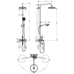 AXOR Montreux Showerpipe Mit Thermostat Und 1jet Kopfbrause 7 AXOR Montreux Showerpipe Mit Thermostat Und 1jet Kopfbrause -Megabad Verkäufe axor montreux dusche showerpipe mit thermostat 13919384