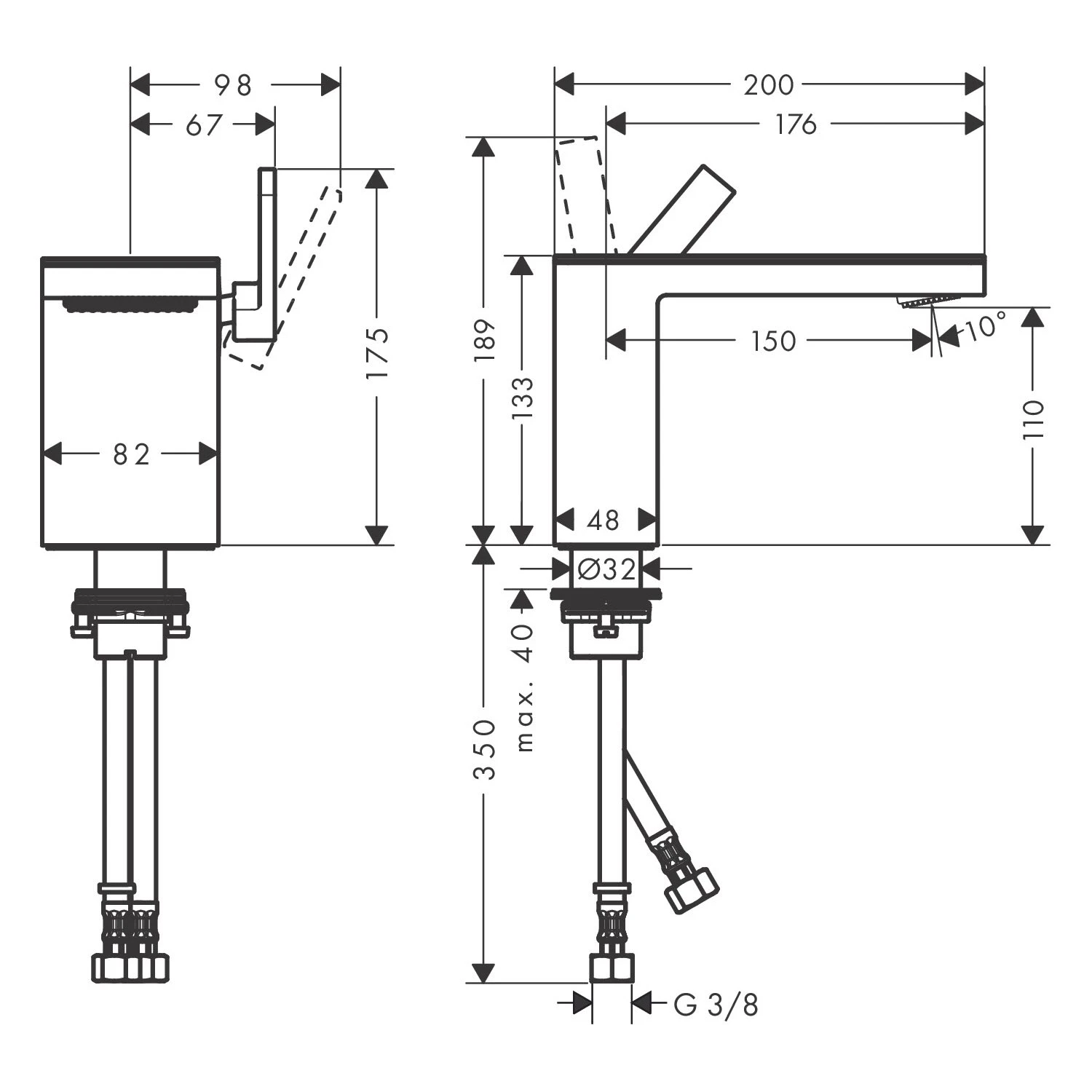 AXOR MyEdition Einhebel-Waschtischarmatur 110 Mit Push-Open Ablaufgarnitur Ohne Platte 5 AXOR MyEdition Einhebel-Waschtischarmatur 110 Mit Push-Open Ablaufgarnitur Ohne Platte – Bild 3