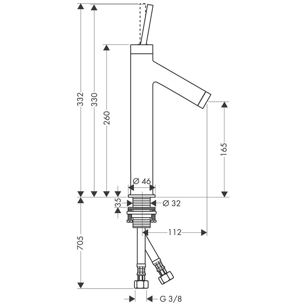 AXOR Starck Einhebel-Waschtischmischer 170 Ohne Zugstange 5 AXOR Starck Einhebel-Waschtischmischer 170 Ohne Zugstange – Bild 3