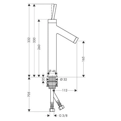AXOR Starck Einhebel-Waschtischmischer 170 Ohne Zugstange 4 AXOR Starck Einhebel-Waschtischmischer 170 Ohne Zugstange – Bild 2