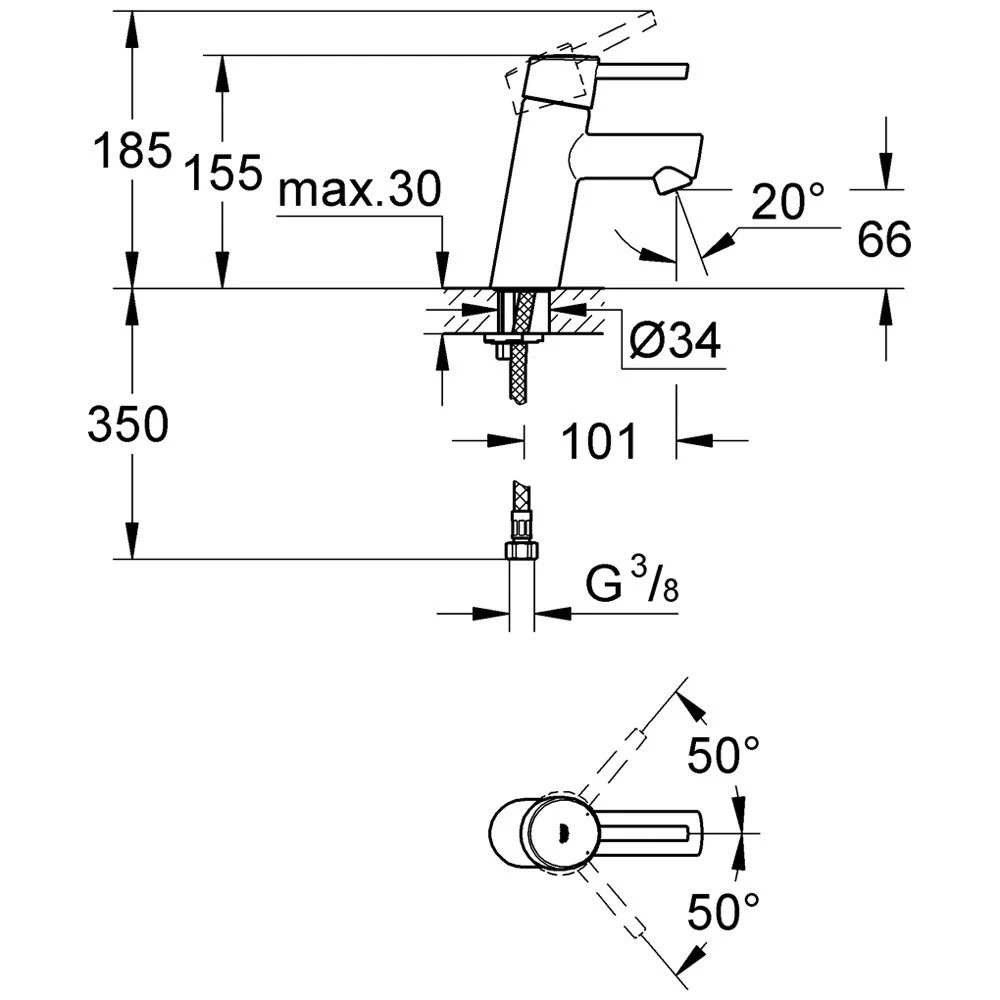 GROHE Concetto Einhand-Waschtischbatterie 5 GROHE Concetto Einhand-Waschtischbatterie – Bild 3