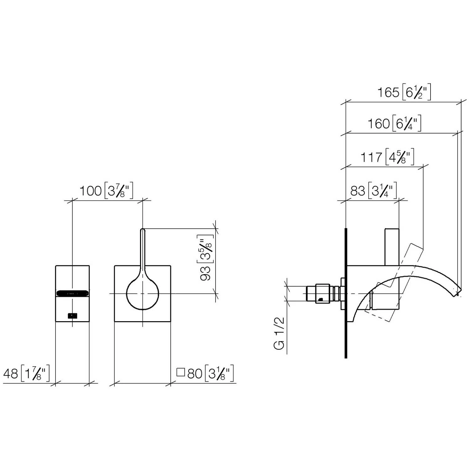 Dornbracht CYO Waschtisch-Wand-Einhandbatterie, Ausladung 16 Cm 4 Dornbracht CYO Waschtisch-Wand-Einhandbatterie, Ausladung 16 Cm – Bild 2
