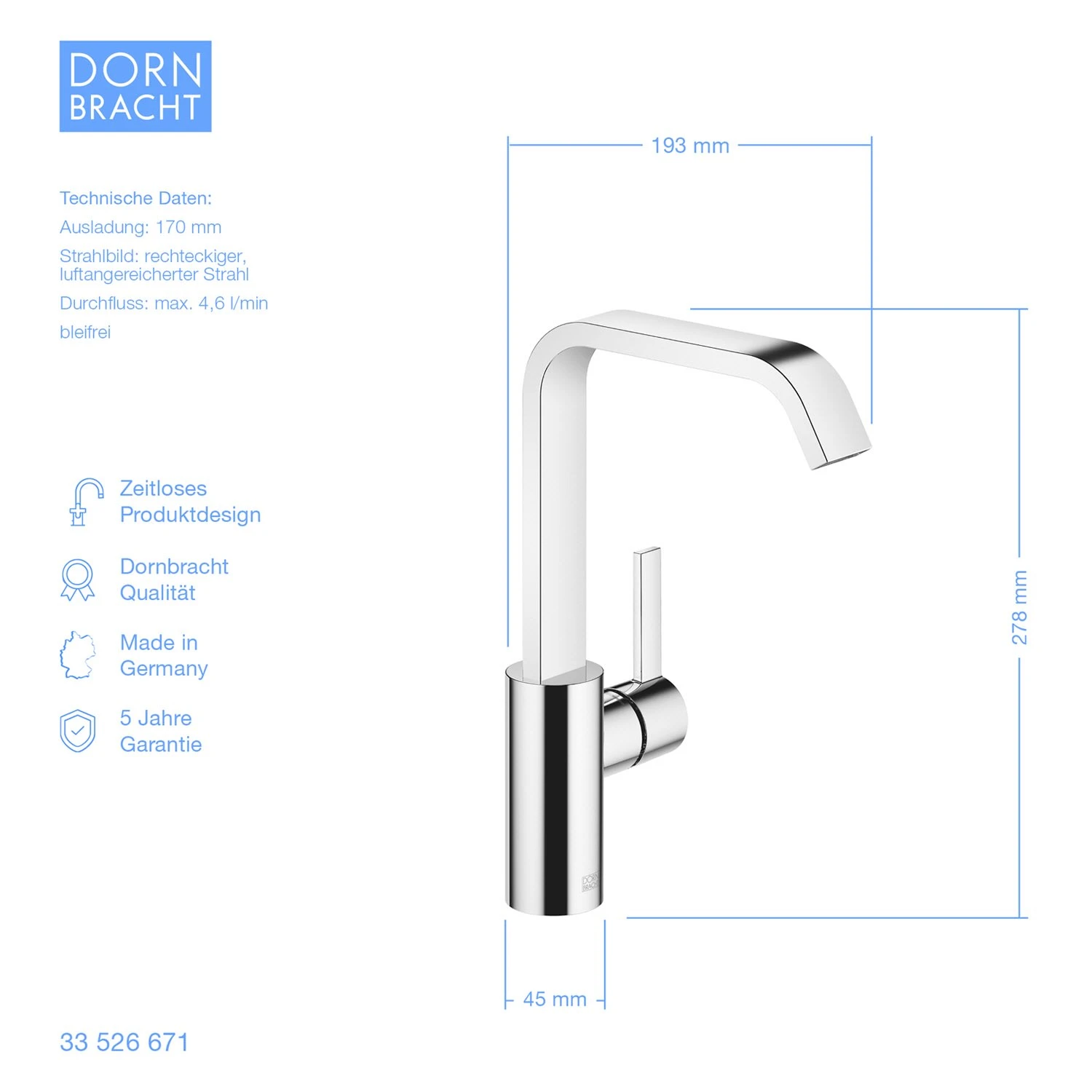 Dornbracht IMO Waschtisch-Einhandbatterie Mit Hohem Auslauf, Ohne Ablaufgarnitur 8 Dornbracht IMO Waschtisch-Einhandbatterie Mit Hohem Auslauf, Ohne Ablaufgarnitur – Bild 6