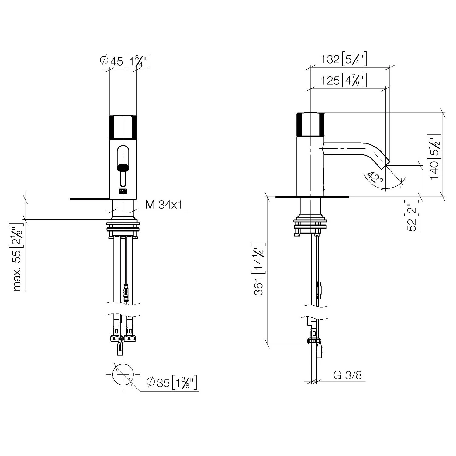 Dornbracht Meta Waschtischarmatur Mit Infrarot-Sensorik, Netzbetrieb 5 Dornbracht Meta Waschtischarmatur Mit Infrarot-Sensorik, Netzbetrieb – Bild 3