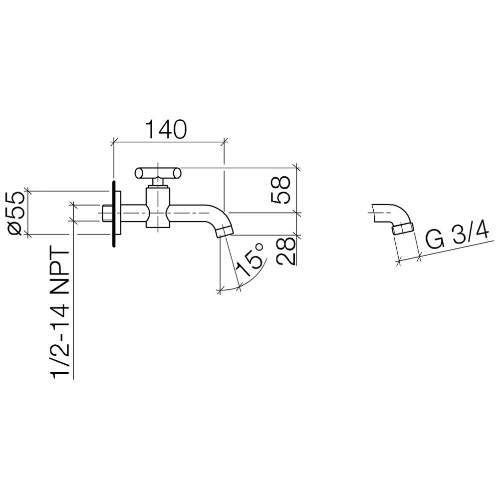 Dornbracht TARA Auslaufventil Für Wandmontage 5 Dornbracht TARA Auslaufventil Für Wandmontage – Bild 3