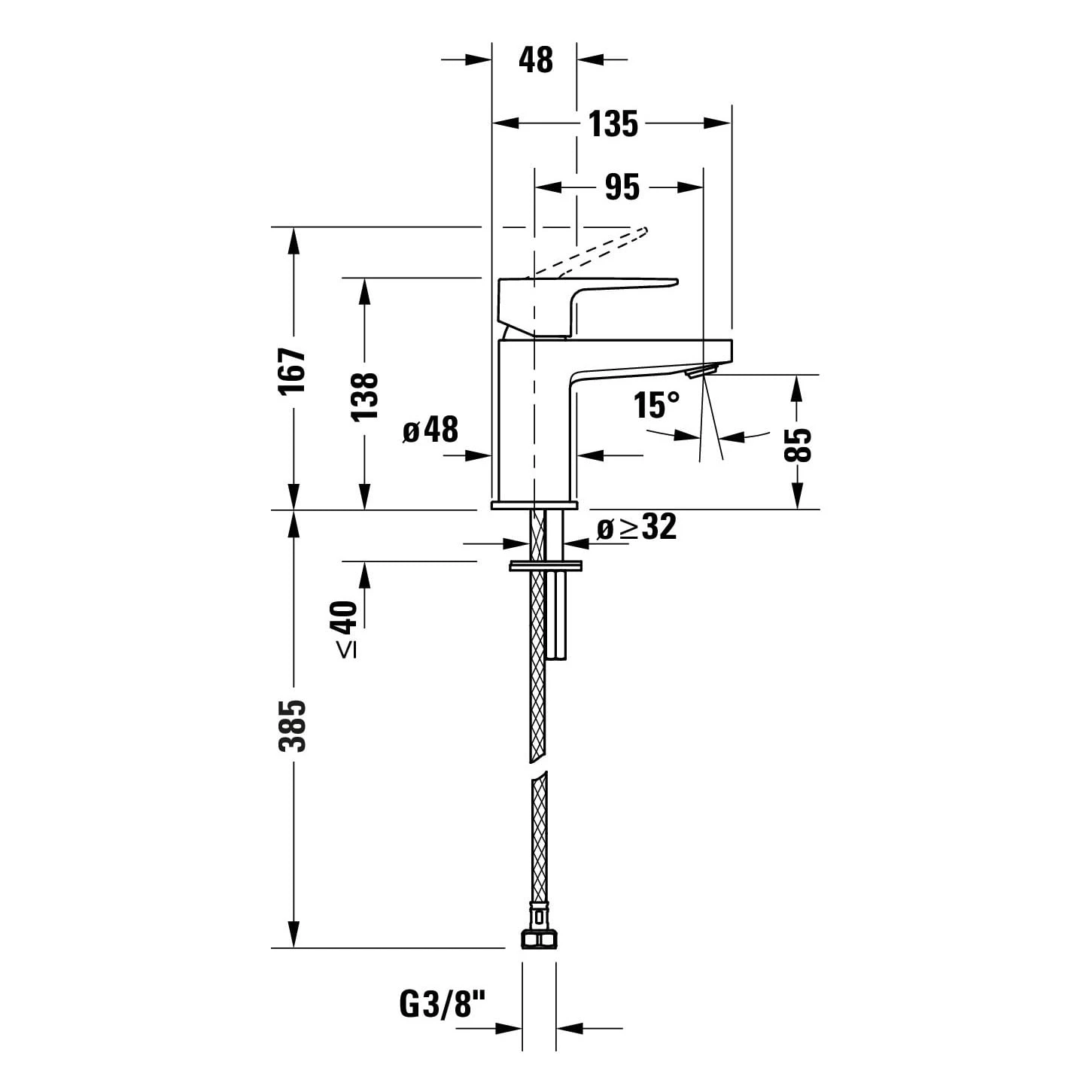 Duravit Manhattan Einhebel-Waschtischarmatur S Ohne Ablaufgarnitur 5 Duravit Manhattan Einhebel-Waschtischarmatur S Ohne Ablaufgarnitur – Bild 3