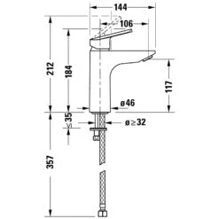 Duravit No. 1 Einhebel-Waschtischmischer M, Ohne Zugstangengarnitur -Megabad Verkäufe duravit no 1 badarmaturen waschtisch einhebel 6463052