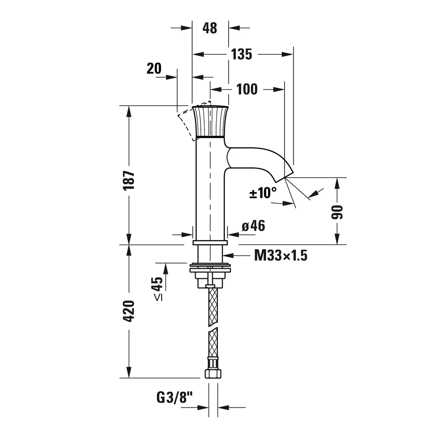 Duravit White Tulip Einhebel-Waschtischmischer S Ohne Ablaufgarnitur 6 Duravit White Tulip Einhebel-Waschtischmischer S Ohne Ablaufgarnitur – Bild 4