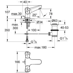 GROHE Costa Waschtisch-Einlochbatterie, DN 15 5 GROHE Costa Waschtisch-Einlochbatterie, DN 15 -Megabad Verkäufe friedrich grohe serie costa waschtisch einlochbatterie 803071
