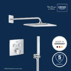 GROHE Grohtherm SmartControl Thermostat Fertigmontageset, Eckige Ausführung -Megabad Verkäufe grohe badarmaturen grohtherm thermostatbatterien smartcontrol thermostate 13941942