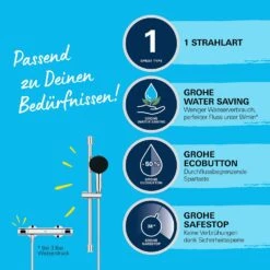 GROHE Precision Flow Thermostat-Brausebatterie 1/2" Mit Brausegarnitur 60 Cm -Megabad Verkäufe grohe badarmaturen precision flow thermostat brausebatterie 13170507