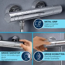 GROHE Precision Get Thermostat-Brausebatterie 1/2" Mit Brausegarnitur 90 Cm 19 GROHE Precision Get Thermostat-Brausebatterie 1/2" Mit Brausegarnitur 90 Cm -Megabad Verkäufe grohe badarmaturen precision get thermostat brausebatterie 13170363