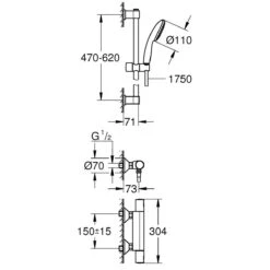GROHE Precision Start Thermostat-Brausebatterie 1/2" Mit Brausegarnitur 60 Cm 16 GROHE Precision Start Thermostat-Brausebatterie 1/2" Mit Brausegarnitur 60 Cm -Megabad Verkäufe grohe badarmaturen precision start thermostat brausebatterie 13170251
