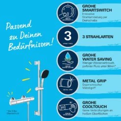 GROHE Precision Trend Thermostat-Brausebatterie 1/2" Mit Brausegarnitur 60 Cm 21 GROHE Precision Trend Thermostat-Brausebatterie 1/2" Mit Brausegarnitur 60 Cm -Megabad Verkäufe grohe badarmaturen precision trend thermostat brausebatterie 13170446