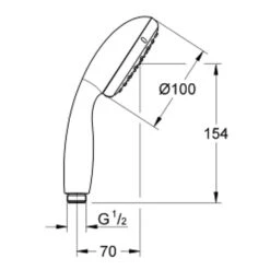 GROHE Vitalio Go 100 Handbrause Mit 1 Strahlart -Megabad Verkäufe grohe brausenprogramm handbrausen vitalio go 100 10188461