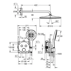 GROHE Precision SmartControl Duschsystem, Thermostat, UP, Mit Vitalio Rain Mono 310, Rund 14 GROHE Precision SmartControl Duschsystem, Thermostat, UP, Mit Vitalio Rain Mono 310, Rund -Megabad Verkäufe grohe duschsysteme rainshower smartcontrol up mit 12662865