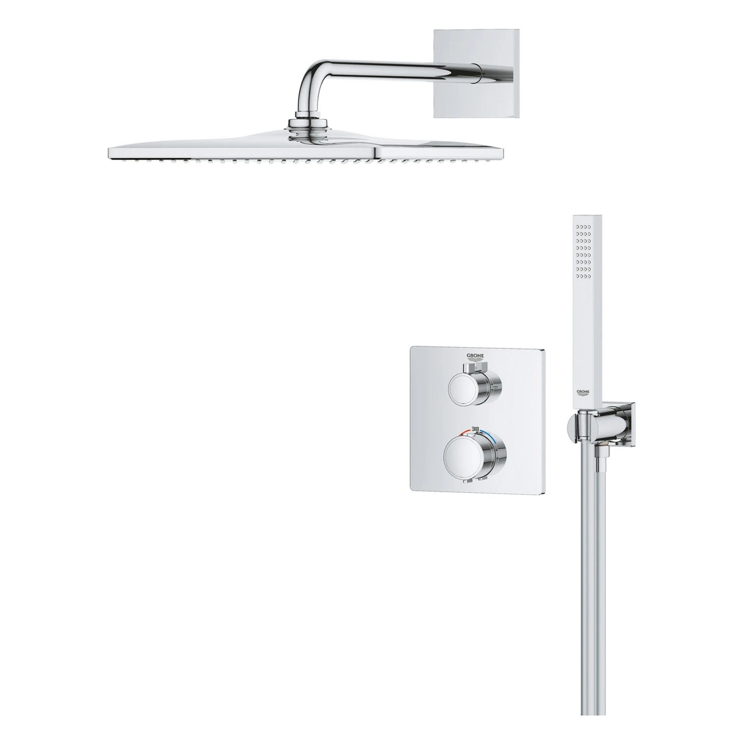 GROHE Precision Duschsystem Unterputz Mit Vitalio Rain Mono 310, Eckig 4 GROHE Precision Duschsystem Unterputz Mit Vitalio Rain Mono 310, Eckig – Bild 2