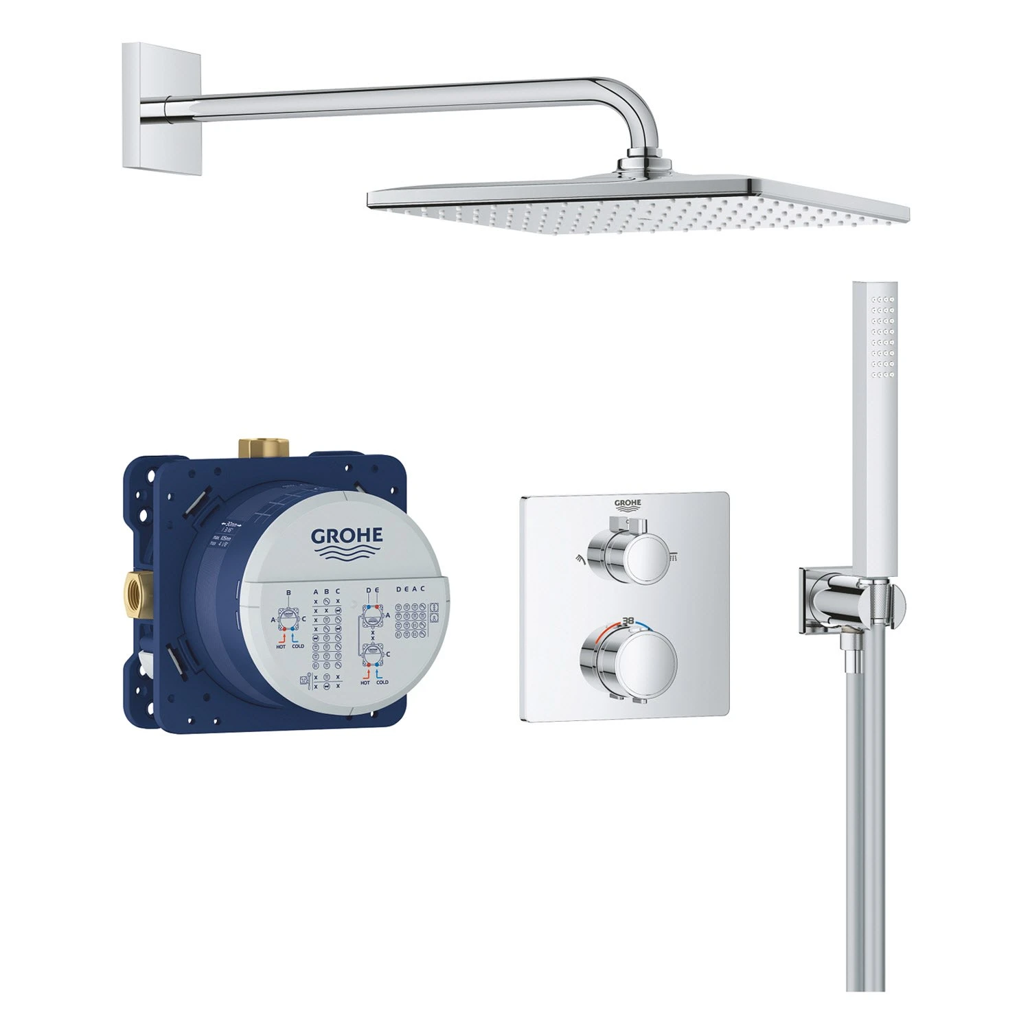GROHE Precision Duschsystem Unterputz Mit Vitalio Rain Mono 310, Eckig 3 GROHE Precision Duschsystem Unterputz Mit Vitalio Rain Mono 310, Eckig