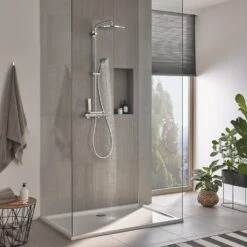 GROHE Vitalio System 310 Duschsystem Mit Thermostatbatterie 19 GROHE Vitalio System 310 Duschsystem Mit Thermostatbatterie -Megabad Verkäufe grohe duschsysteme vitalio 310 mit thermostatbatterie 6078751