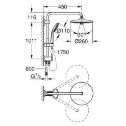 GROHE Vitalio Joy System 260 Duschsystem Mit Umstellung Für Wandmontage 11 GROHE Vitalio Joy System 260 Duschsystem Mit Umstellung Für Wandmontage -Megabad Verkäufe grohe duschsysteme vitalio joy 260 mit 6078727