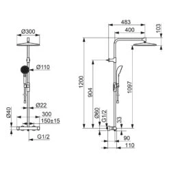 Hansa HANSAAURELIA Duschsystem Mit Thermostat-Brausebatterie Mit Kopfbrause Rund Und Handbrause Rund 3-strahlig -Megabad Verkäufe hansa badezimmer hansaaurelia duschsystem mit thermostat 13900143