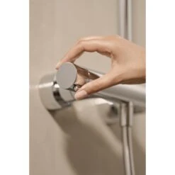 Hansa HANSAAURELIA Duschsystem Mit Thermostat-Brausebatterie Mit Kopfbrause Eckig Und Stabhandbrause Eckig 1-strahlig -Megabad Verkäufe hansa badezimmer hansaaurelia duschsystem mit thermostat 13900441