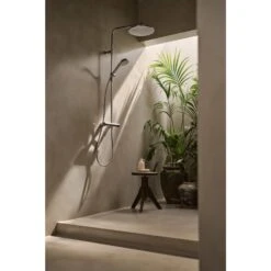 Hansa HANSAAURELIA Duschsystem Mit Thermostat-Brausebatterie Mit Kopfbrause Rund Und Handbrause Rund 3-strahlig -Megabad Verkäufe hansa badezimmer hansaaurelia duschsystem mit thermostat 13900544