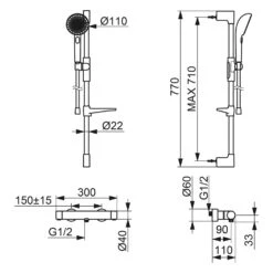 Hansa HANSAAURELIA Thermostat-Brausebatterie Mit Brausestange Rund 77 Cm Und Handbrause 3-strahlig -Megabad Verkäufe hansa badezimmer hansaaurelia thermostat brausebatterie mit 13900168