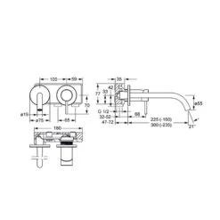 Hansa HANSAPUBLIC Waschtisch-Einhand-Wandbatterie 22,5 Cm -Megabad Verkäufe hansa badezimmer hansapublic waschtisch einhand wandbatterie 11801517