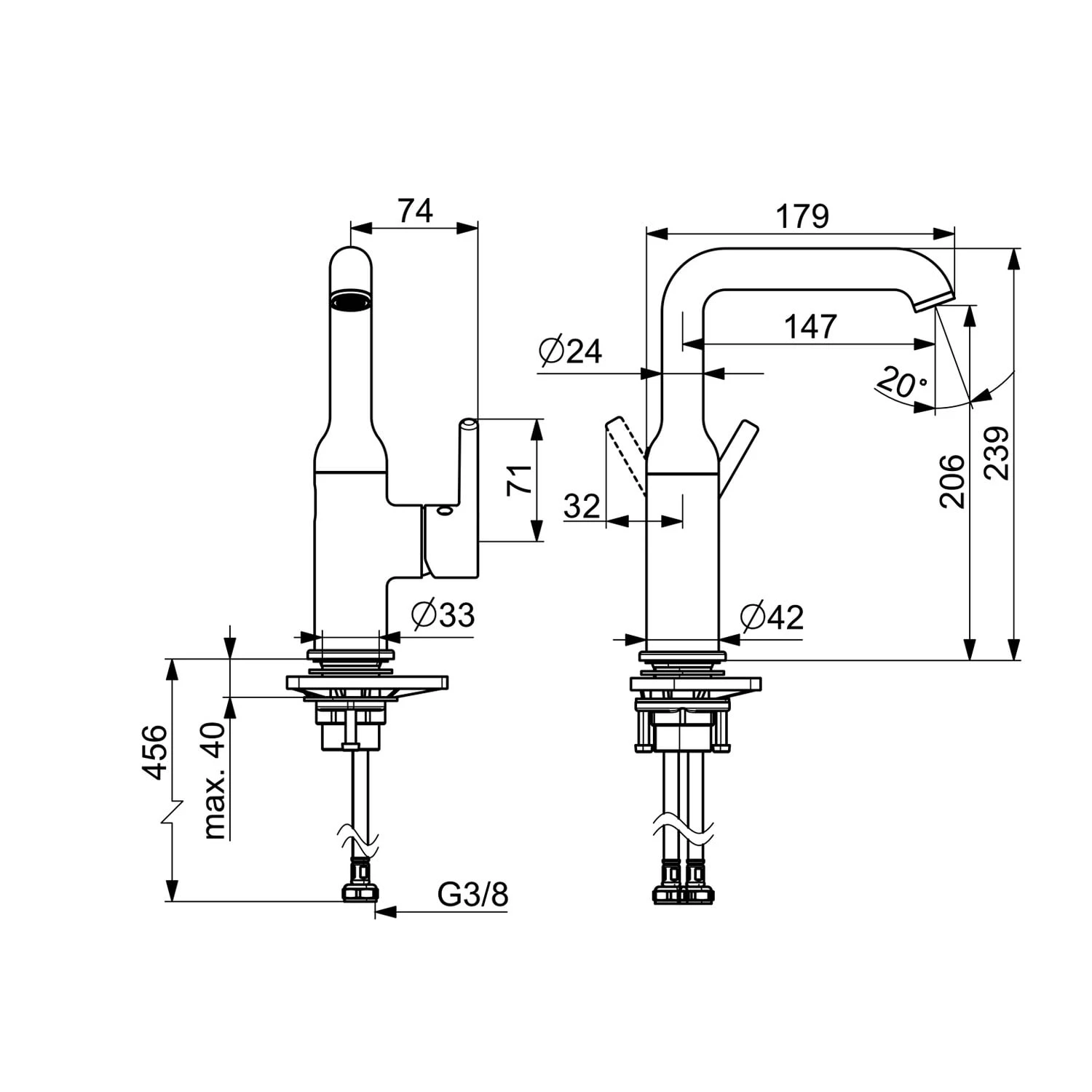 Hansa HANSAVANTIS Style Waschtischarmatur Einhebelmischer, Seitenbedient, Ohne Ablaufgarnitur 6 Hansa HANSAVANTIS Style Waschtischarmatur Einhebelmischer, Seitenbedient, Ohne Ablaufgarnitur – Bild 4