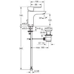Hansa HANSALIGNA Waschtisch-Einhand-Einlochbatterie -Megabad Verkäufe hansa hansaligna waschtischmischer 5407274