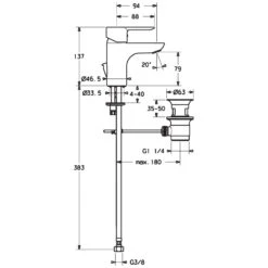 Hansa HANSALIGNA Waschtisch Einhand Einlochbatterie XS -Megabad Verkäufe hansaligna hansa waschtisch einhandbatterie xs 0607 5407265
