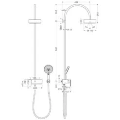 AXOR Citterio Showerpipe Mit Einhebelmischer Und 1jet Kopfbrause -Megabad Verkäufe hansgrohe axor pharo serie citterio dusche 1127954