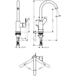 Hansgrohe Rebris S Einhebel-Waschtischarmatur 210 Mit Schwenkauslauf Und Zugstangen-Ablaufgarnitur -Megabad Verkäufe hansgrohe badarmaturen rebris waschtisch einhebel waschtischarmatur 8754275