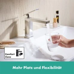 Hansgrohe Tecturis E Einhebel-Waschtischarmatur 110 CoolStart Wassersparend+ Mit Zugstangen-Ablaufgarnitur -Megabad Verkäufe hansgrohe badarmaturen tecturis waschtisch einhebel waschtischarmatur 12241820