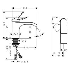 Hansgrohe Vivenis Einhebel-Waschtischarmatur 80 CoolStart, Ohne Ablaufgarnitur -Megabad Verkäufe hansgrohe badarmaturen vivenis waschtisch einhebel waschtischarmatur 13832719