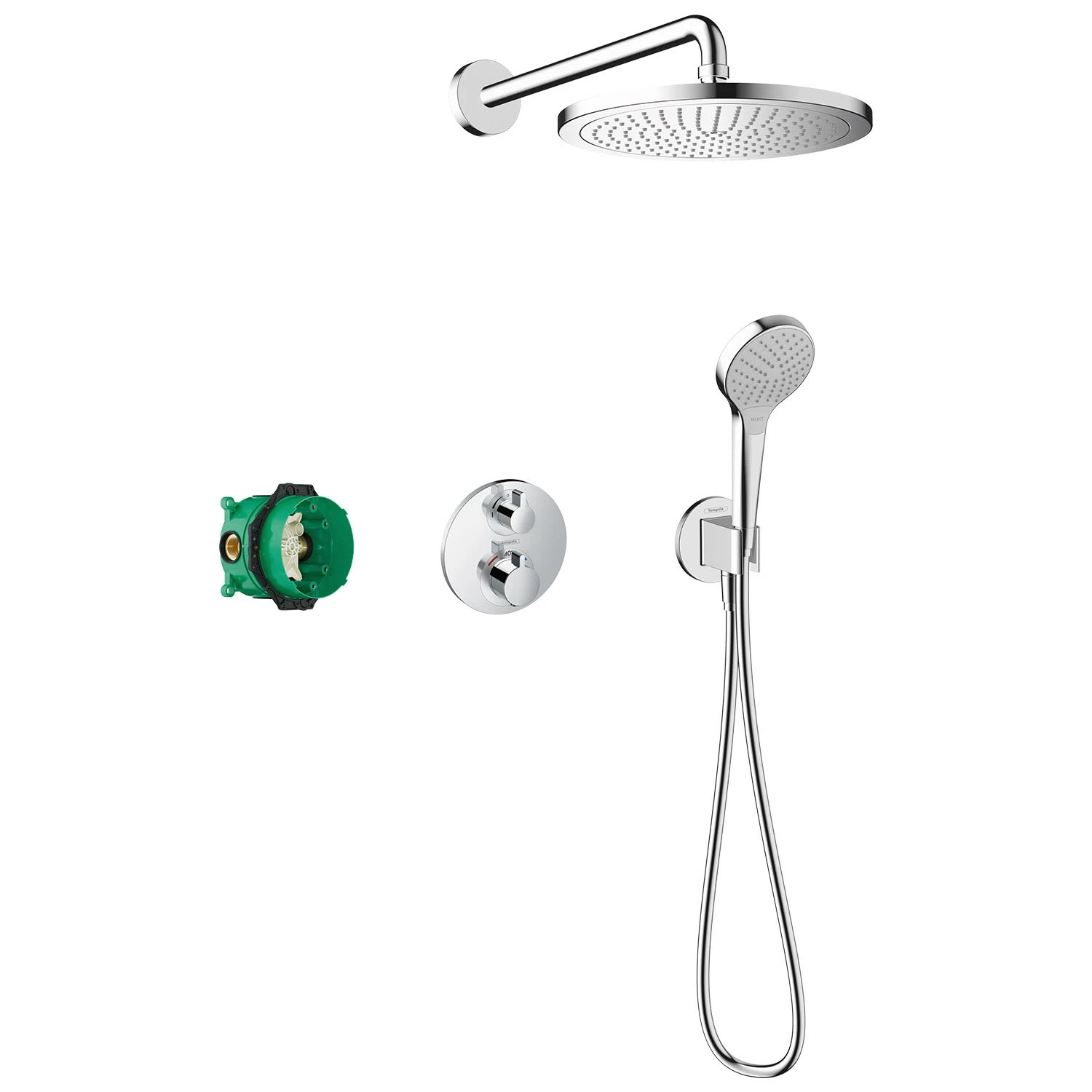 Hansgrohe Croma Brausesystem 280, 1 Strahlart Mit Ecostat S Und Duschkopf 110 Vario 3 Hansgrohe Croma Brausesystem 280, 1 Strahlart Mit Ecostat S Und Duschkopf 110 Vario