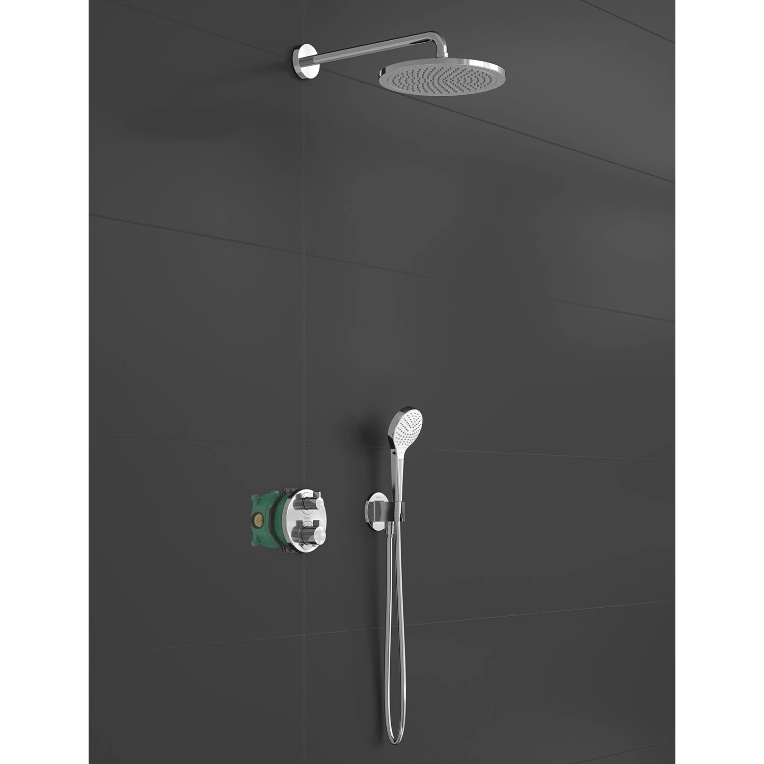 Hansgrohe Croma Brausesystem 280, 1 Strahlart Mit Ecostat S Und Duschkopf 110 Vario 5 Hansgrohe Croma Brausesystem 280, 1 Strahlart Mit Ecostat S Und Duschkopf 110 Vario – Bild 3
