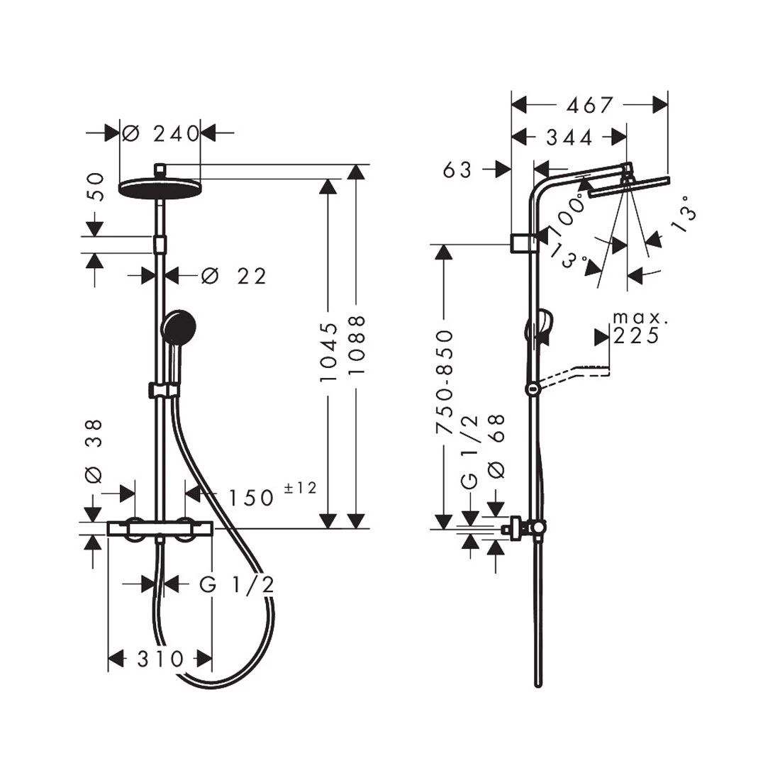 Hansgrohe Activera S Duschsystem 240 1 Strahlart Wassersparend Mit Ecostat Fine Varia 5 Hansgrohe Activera S Duschsystem 240 1 Strahlart Wassersparend Mit Ecostat Fine Varia – Bild 4