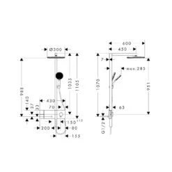 Hansgrohe Raindance Alive S Duschsystem 300 Rund, 1 Strahlart, Mit ShowerSelect Comfort -Megabad Verkäufe hansgrohe brausenprogramm showerpipe raindance alive duschsystem 13949021