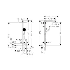 Hansgrohe Raindance Alive Q Duschsystem 210/340 Softcube, 1 Strahlart Wassersparend, Mit ShowerSelect Comfort -Megabad Verkäufe hansgrohe brausenprogramm showerpipe raindance alive q 13949018