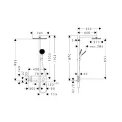 Hansgrohe Raindance Alive Q Duschsystem 210/340 Softcube, 2 Strahlarten Wassersparend, Mit ShowerSelect Comfort -Megabad Verkäufe hansgrohe brausenprogramm showerpipe raindance alive q 13949039
