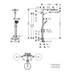 Hansgrohe Raindance S Duschsystem 240 3 Strahlarten, Wassersparend+ Mit Thermostat -Megabad Verkäufe hansgrohe brausenprogramm showerpipe raindance duschsystem 240 13956955