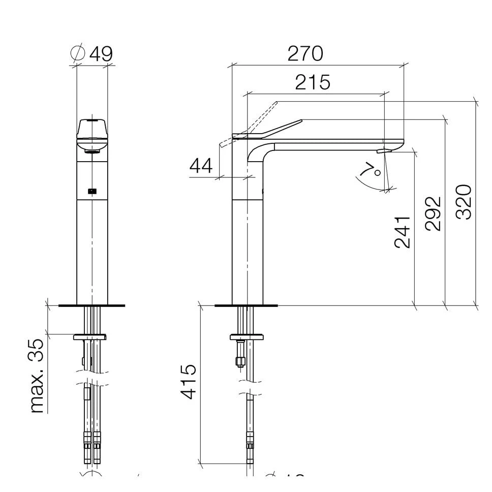 Dornbracht Lissé Waschtisch-Einhandbatterie Mit Erhöhtem Standfuß, Ohne Ablaufgarnitur 5 Dornbracht Lissé Waschtisch-Einhandbatterie Mit Erhöhtem Standfuß, Ohne Ablaufgarnitur – Bild 3
