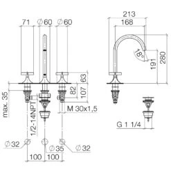 Dornbracht VAIA Waschtisch-Dreilochbatterie Mit Ablaufgarnitur -Megabad Verkäufe hersteller dornbracht vaia waschtisch dreilochbatterie ablaufgarnitur 2615380